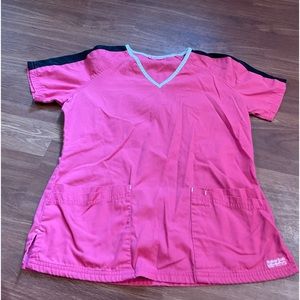 (Pink and Black) Scrub Top Size: Small/Medium Use: (hardly) used @ a vet hotel